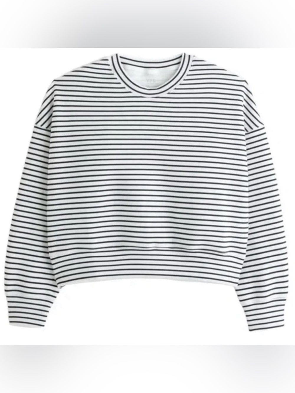 YPB x Abercrombie | Women's Black & White Striped Long-Sleeve Sweater Size Small